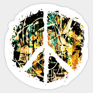 Grunge Graffiti Art Peace Sign Sticker